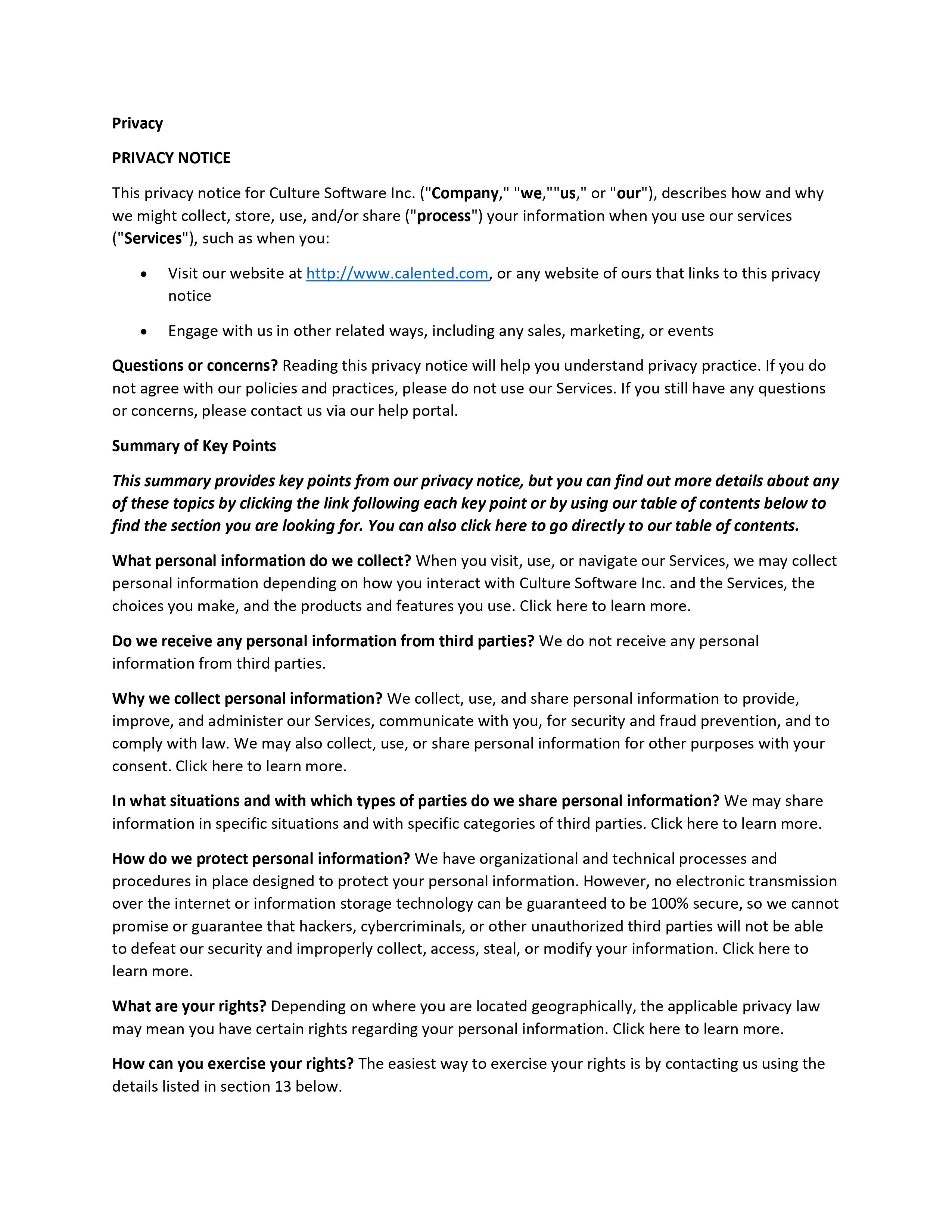 Privacy Page 1